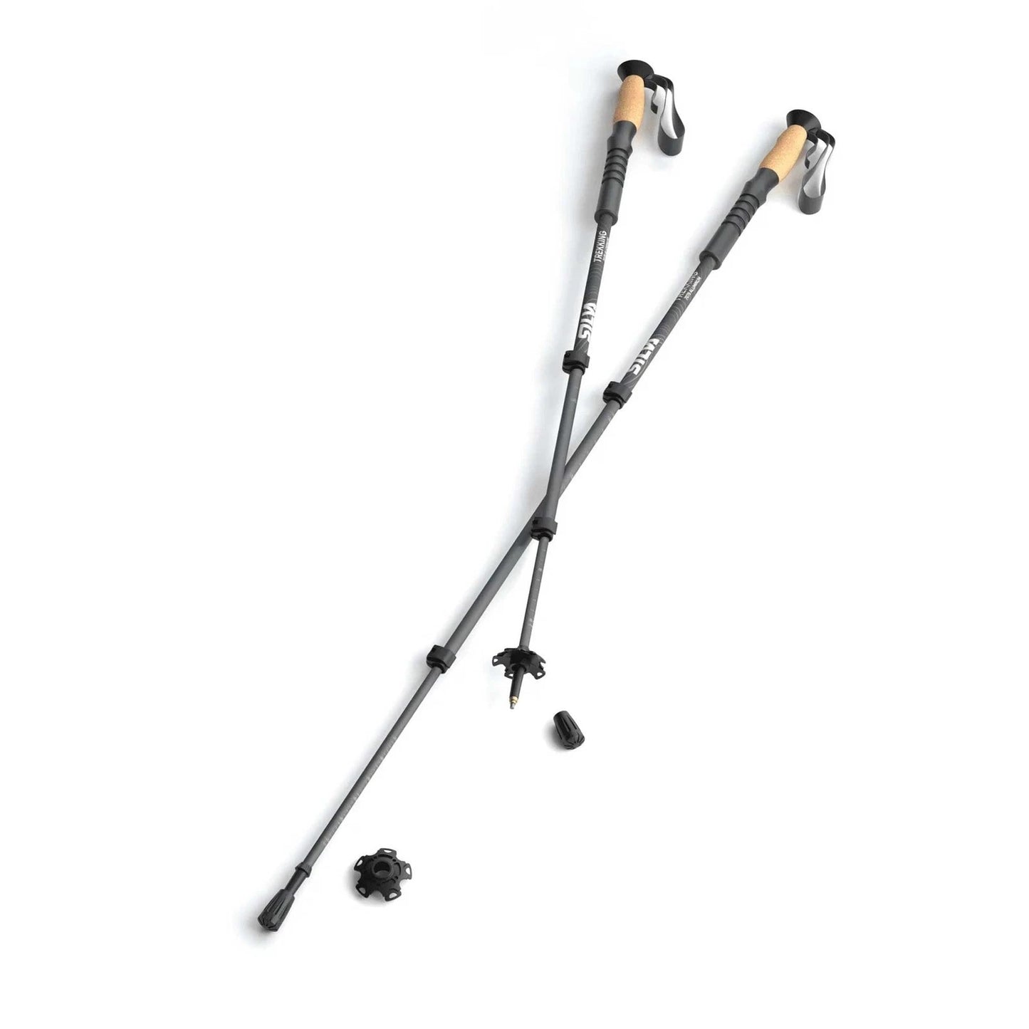 Silva Aluminium Cork Trekking Poles Hill Walking Trekking (Green)