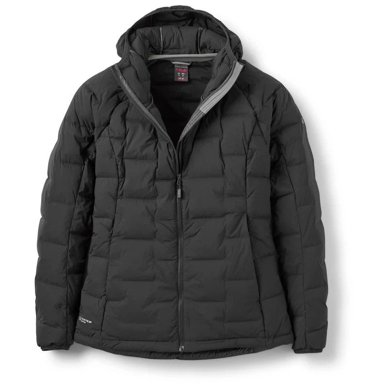 Rab Womens Cubit Stretch Down Jacket Warm Winter Hiking Walking Outdoors (Ebony)