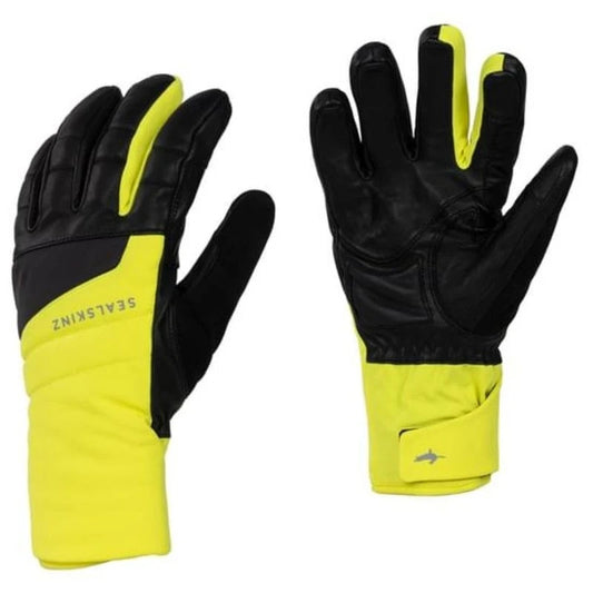 SealSkinz Waterproof Extreme Cold Weather Winter Skiing Hiking Gloves (Neon/BLK)