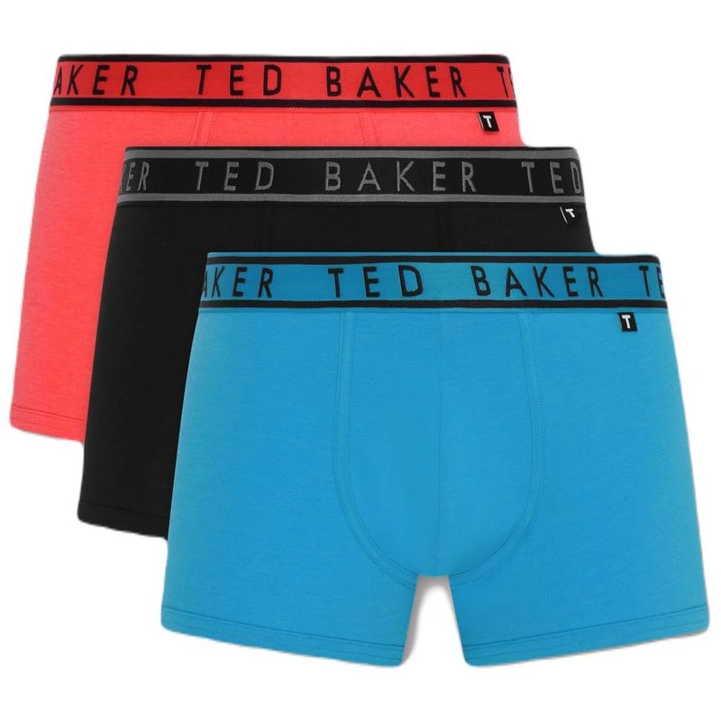 Ted Baker Boxer Shorts Mens 3 Pack Cotton Trunks Stretch Comfort Underwear