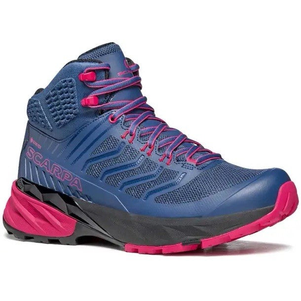 SCARPA Womens Waking Hiking Rush Mid GTX Hiking Boots (Blue/Fuxia)