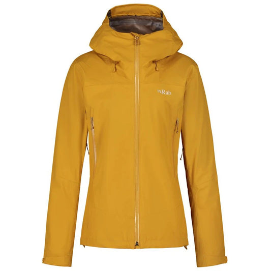 Rab Womens Arc Eco Waterproof Jacket Winter Climbing Hiking   (Dark Butternut)