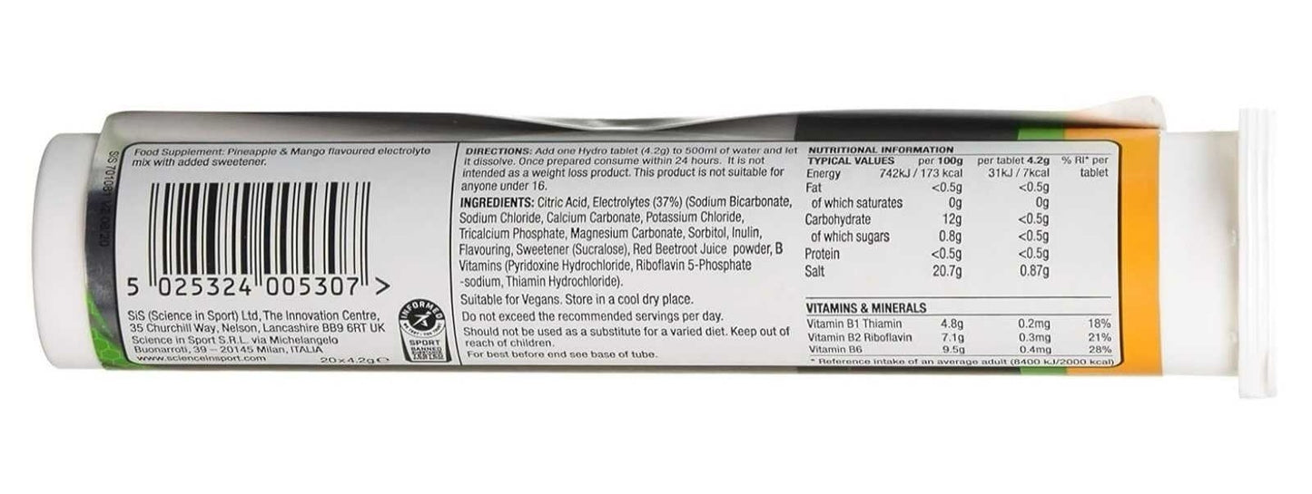 SCIENCE IN SPORTHydro Tabs (Pineapple Mango - 8 Tubes of 20 x 4.3g Tablets