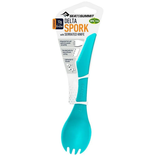 Sea to Summit Lightweight Delta Spork with Serrated Knife - Pacific BLUE