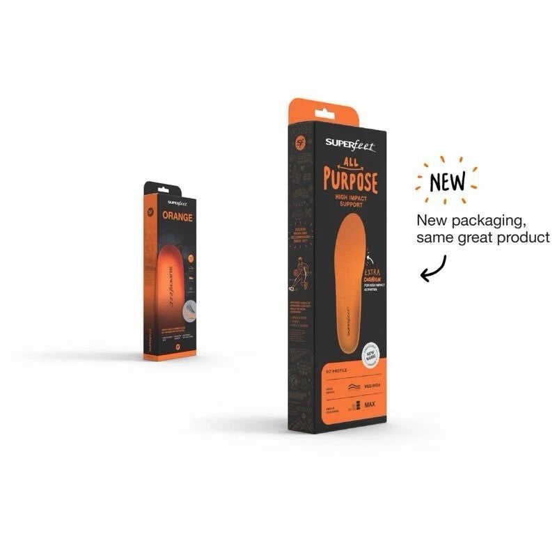 SUPERFEET All-Purpose High Impact Support Insoles (Orange)