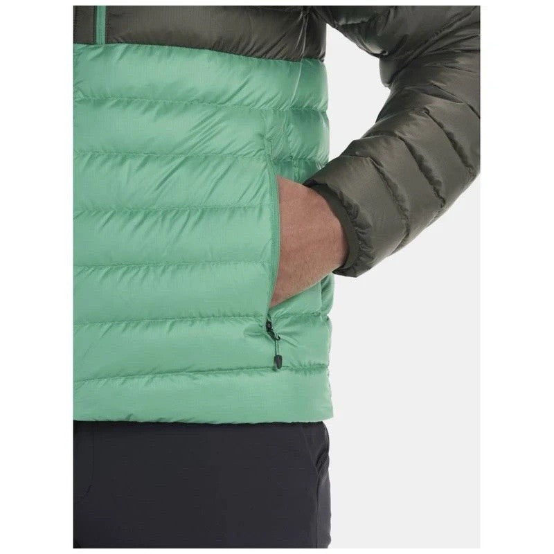 MARMOT Mens Highlander Hooded Walking Hiking Jacket (Rosin Green/Clover)