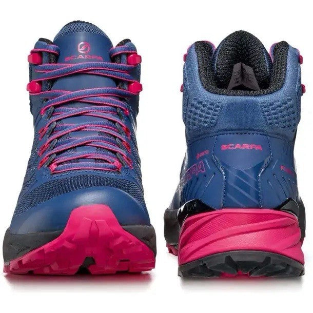 SCARPA Womens Waking Hiking Rush Mid GTX Hiking Boots (Blue/Fuxia)