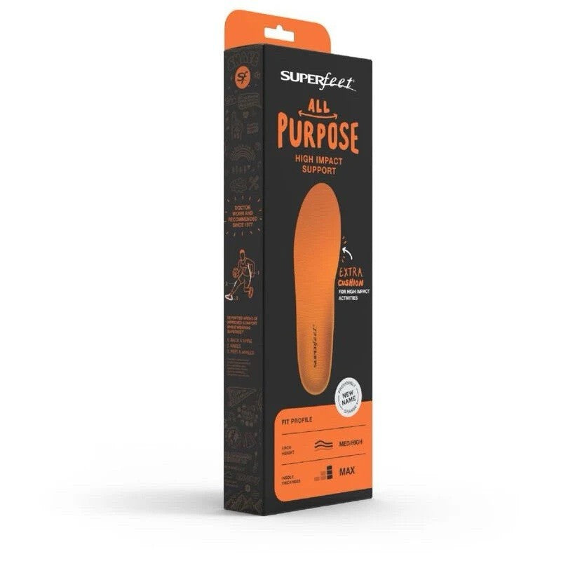 SUPERFEET All-Purpose High Impact Support Insoles (Orange)